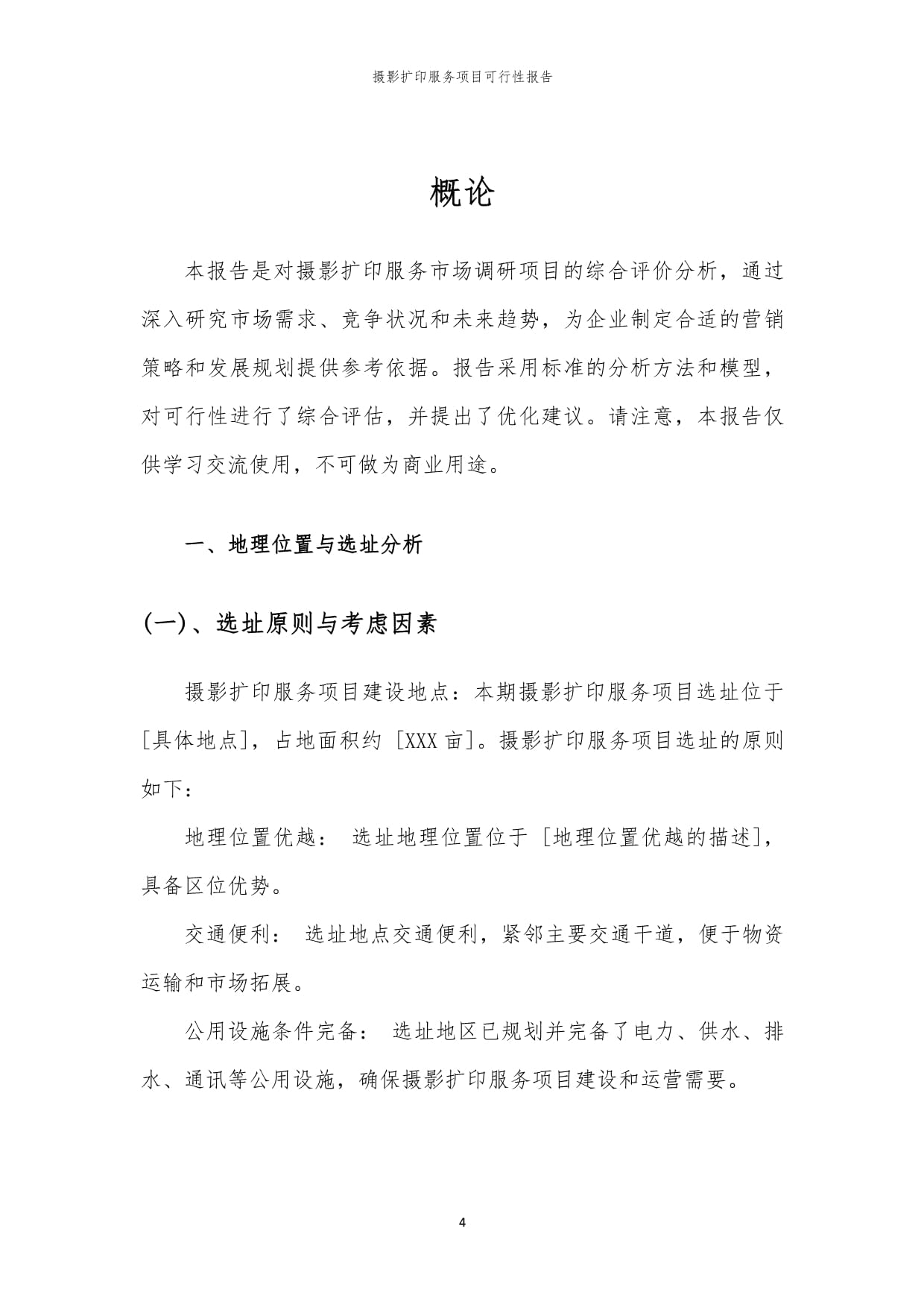 攝影擴(kuò)印服務(wù)項(xiàng)目可行性報(bào)告